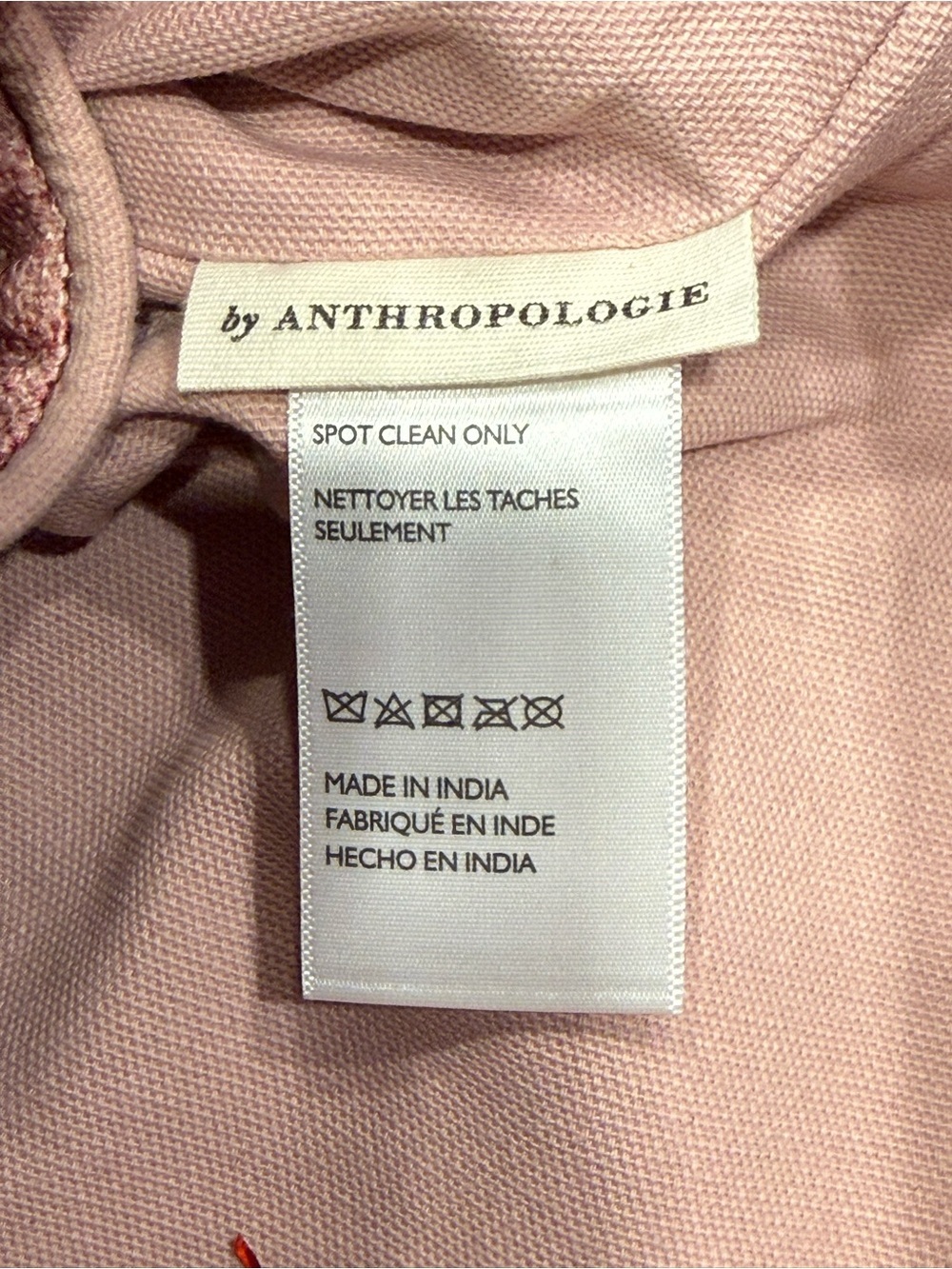 Anthropologie Verity Cotton Basket Bag Dusty Rose Tweed Tote new with tag - Picture 4 of 11